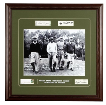 Ben Hogan, Sam Snead, Cary Middlecoff, and Byron Nelson Signed Masters Display (PSA/DNA)